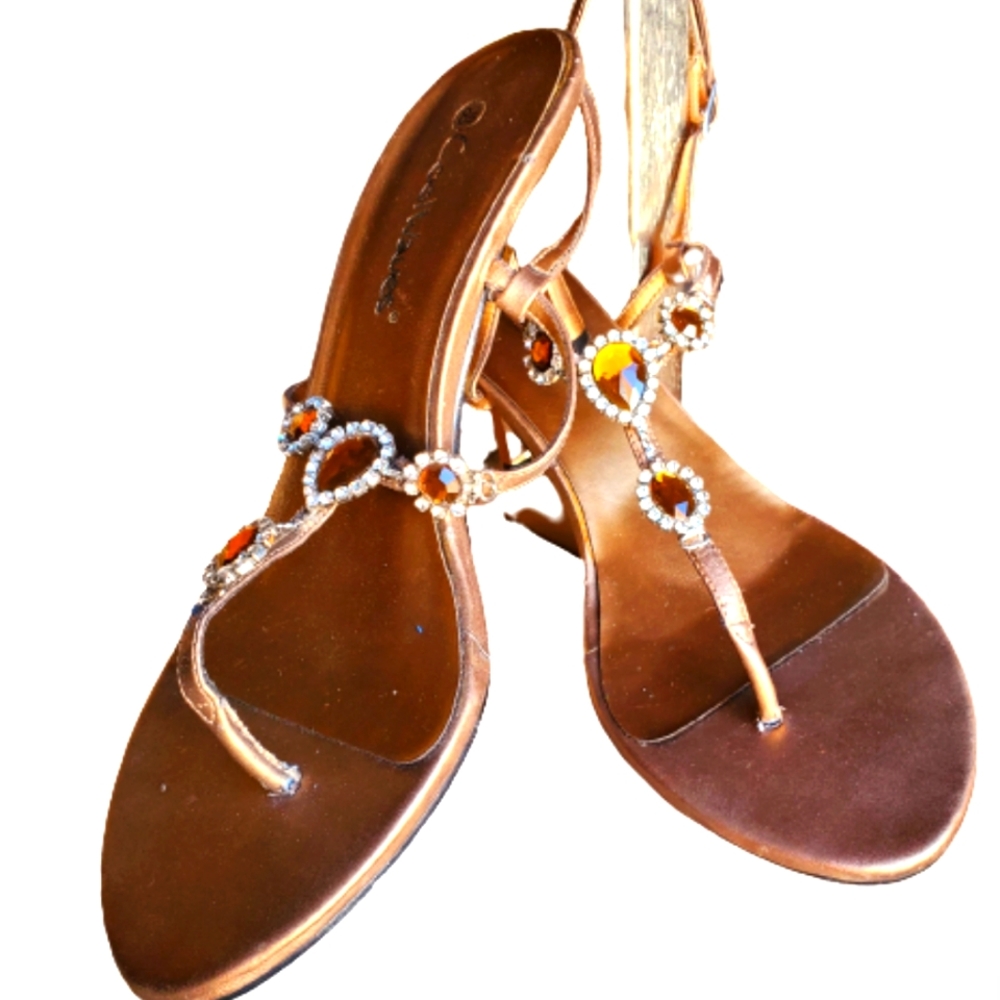 Coolwaves Bronze Jeweled Sandals